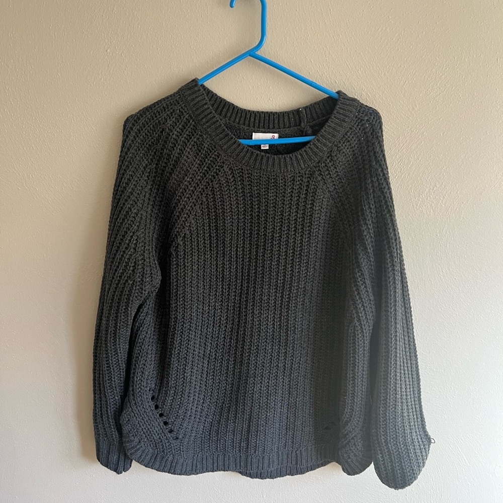 SO Charcoal Knit Crew Neck Sweater